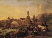 BERCHEM, Nicolaes Italian Landscape with a Bridge oil painting picture wholesale
